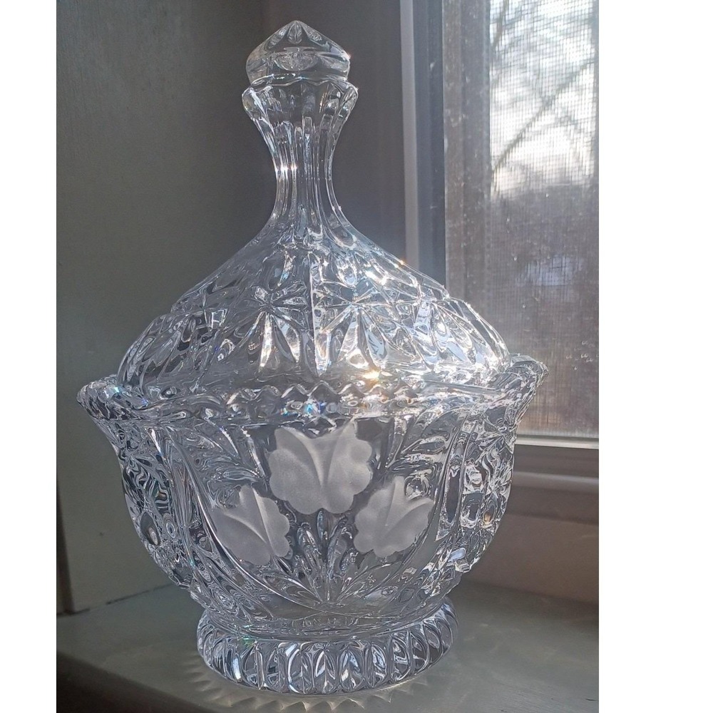 Vintage Anna Hütte Bleikristall German Hand‑Cut Led Crystal Candy Bon Bon Dish